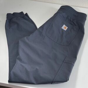 Carhartt Men's Dark Gray Cargo Work Pants - Utility Pocket Detail